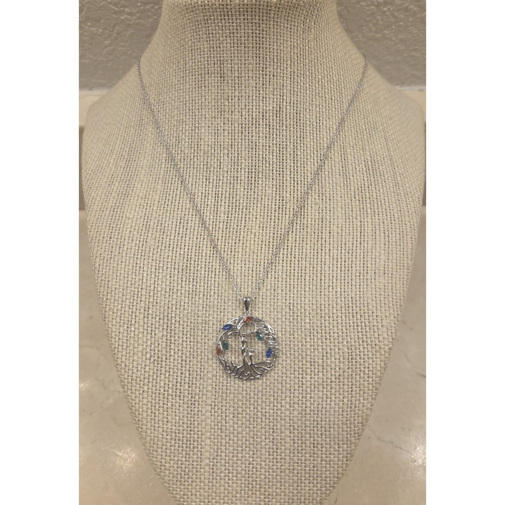 Sterling Silver Tree Of Life Mother / Daughter Pendant Adjustable 18-20"